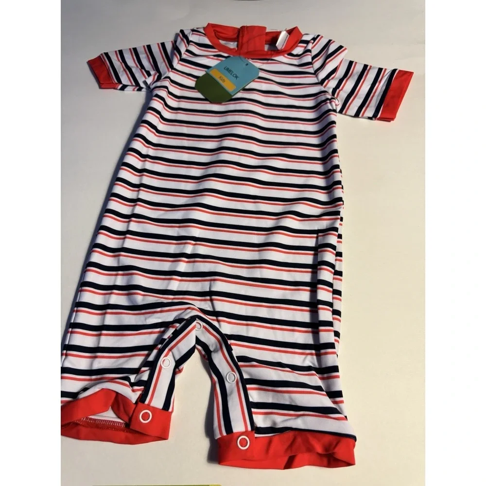 UMELok Baby Girls Rash Guard Swimsuit 12-18M UPF 50+ One Piece & Sun Hat NWT